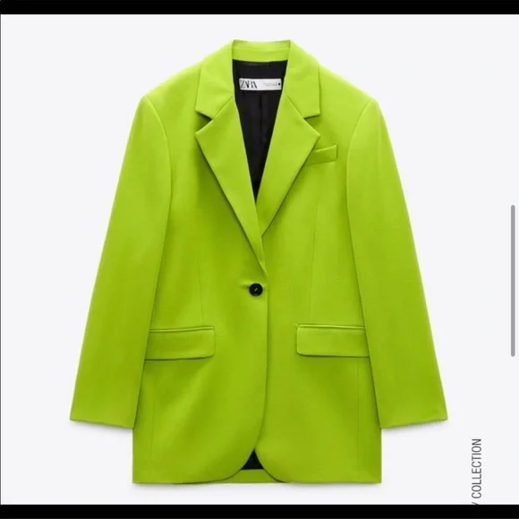 NWT Zara Lime Green Blazer - Picture 4 of 11
